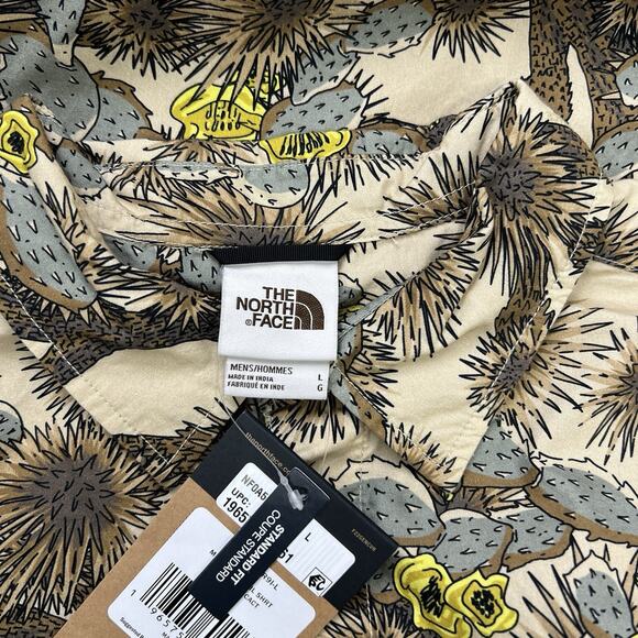 The North Face Baytrail Shirt Size Large Mens Brown Gravel Tnf Cactus Print $75 - Picture 11 of 12